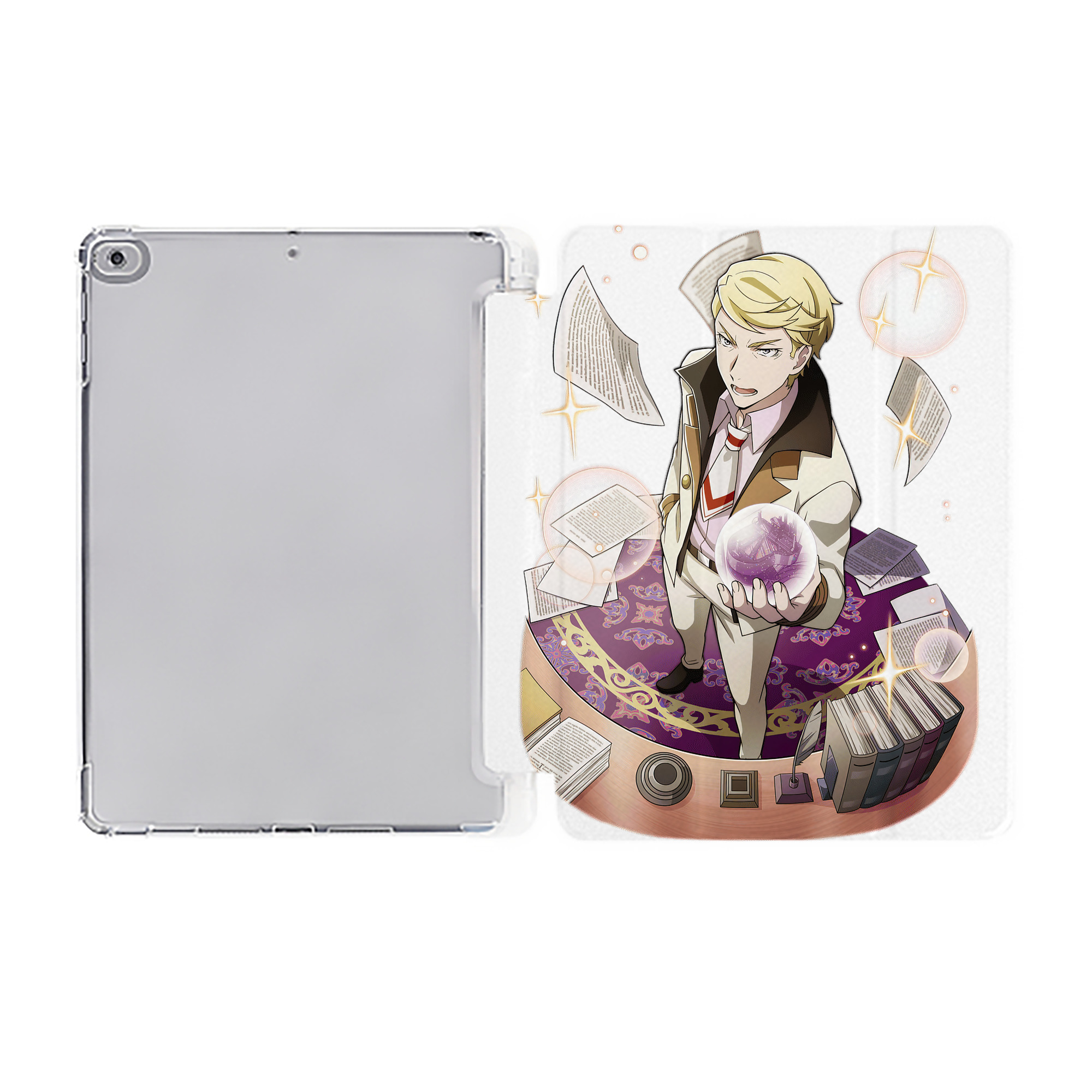 （画像用） 文豪ストレイドッグス Bungo Stray Dogs IPad ケース ペン収納付き 三つ折りスタンド PUレザー×シリコン 対応機種9.5/10.5/10.9インチ